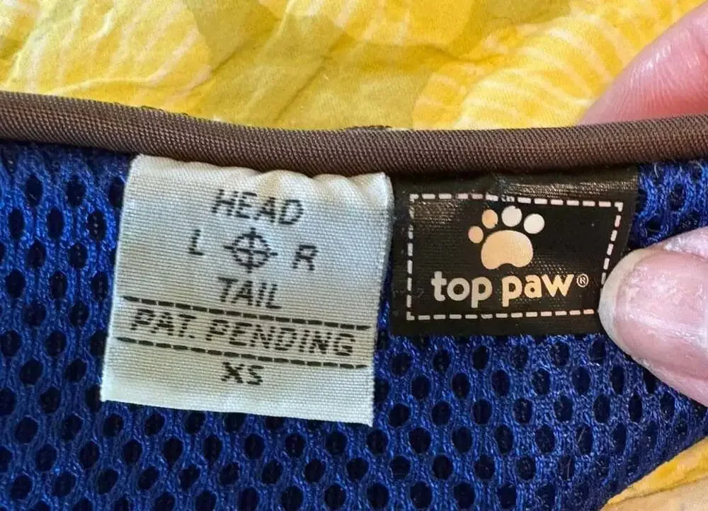 NWOT Top Paw Adjustable Dog Harness, Blue Mesh, Brown Plaid Size XS